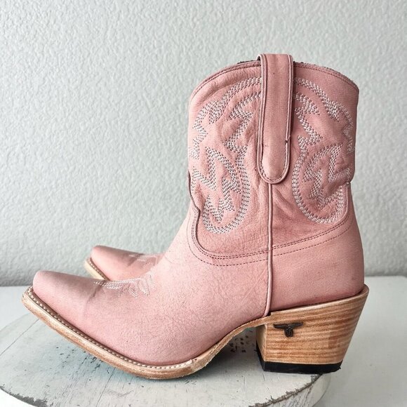 Lane SMOKESHOW Pink Cowboy Bootie Womens 9 Pink Leather Western Cowgirl Boots - Picture 4 of 11